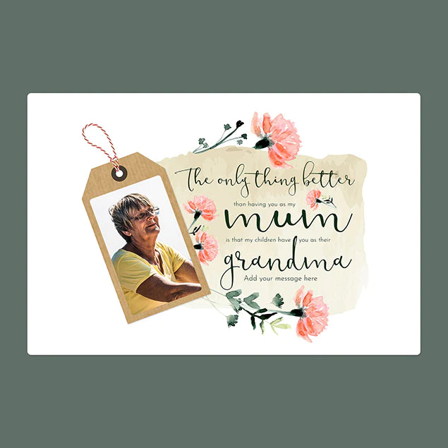 Photo Blanket With Message For Grandma- Personalise With Message And Photo Upload - Custom Gifts