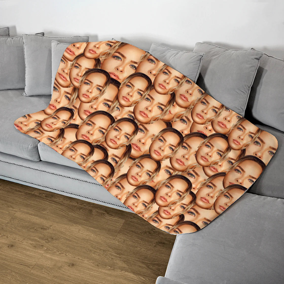 Add Your Face Fleece Blanket - Custom Gifts