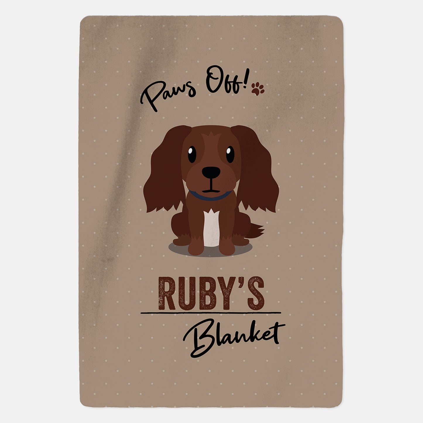 Personalised Brown Cocker Spaniel Blanket - Paws Off - Custom Gifts