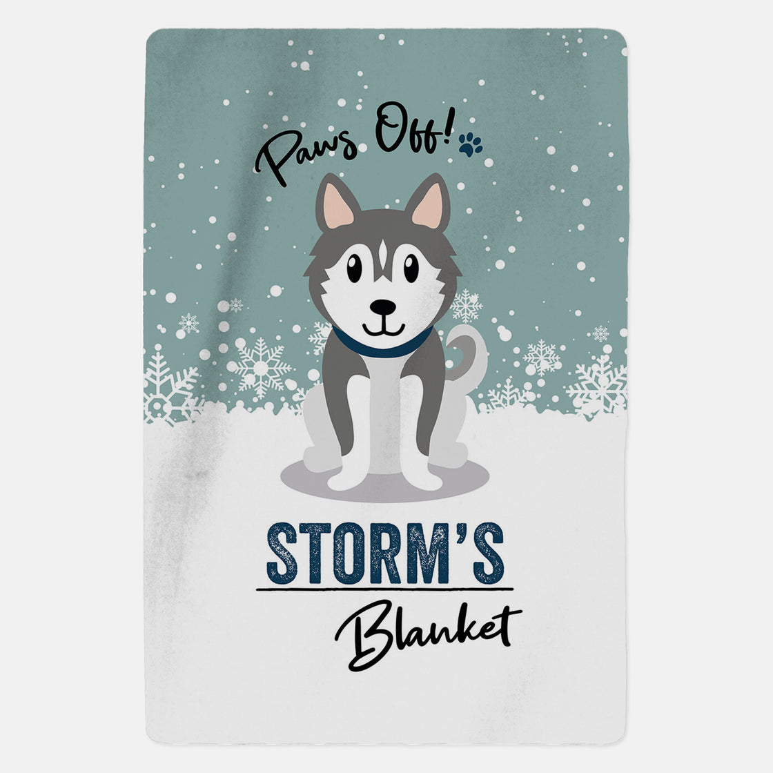 Personalised Grey Husky Blanket - Paws Off - Custom Gifts 