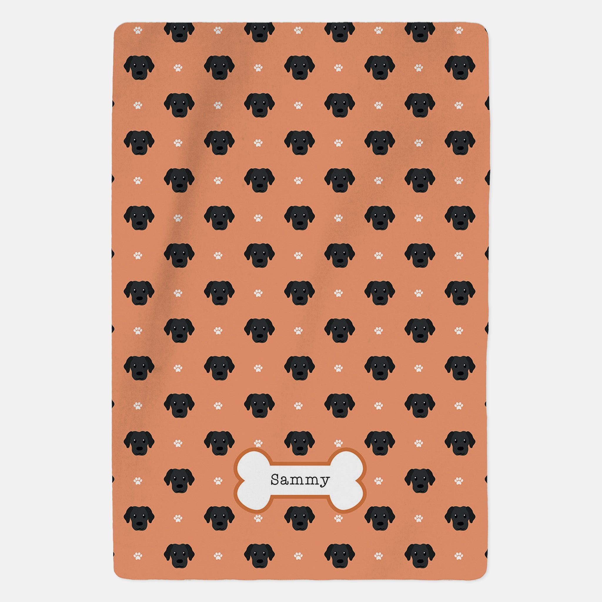Personalised Black Labrador Blanket - Pattern