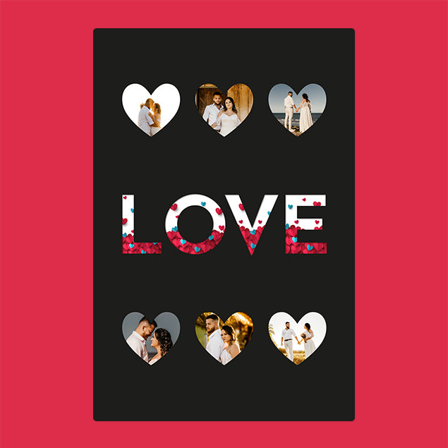 Six Photo Blanket - Love Hearts - Custom Gifts