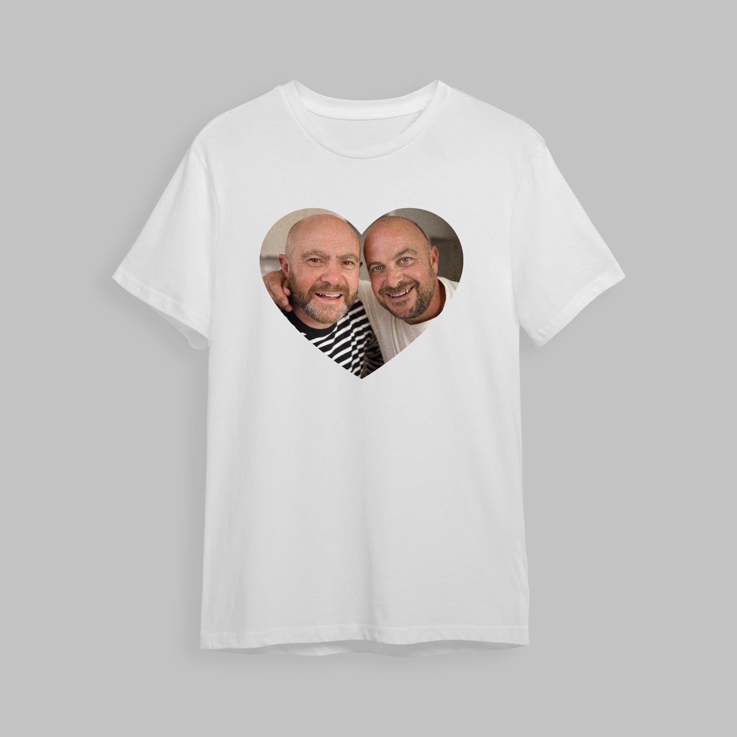 Photo Upload Heart T-Shirt White - Custom Gifts