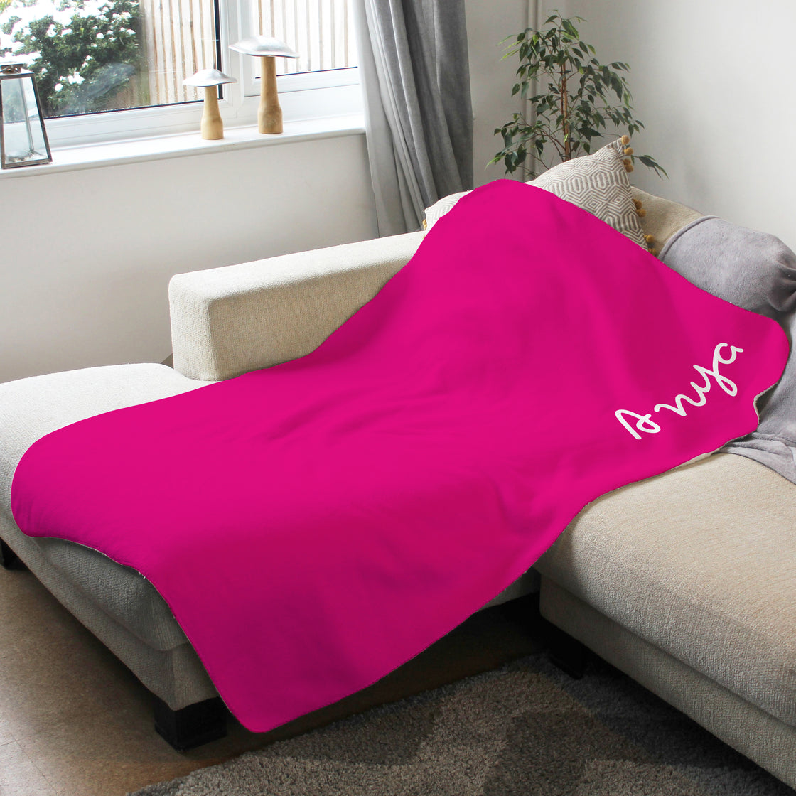 Island Inspired Pink Personalised Name Blanket - Custom Gifts 