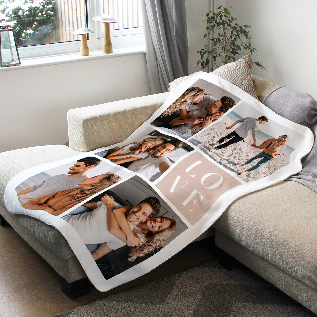 Five Photo Blanket - Love Collage - Mothers Day Gift - Custom Gifts