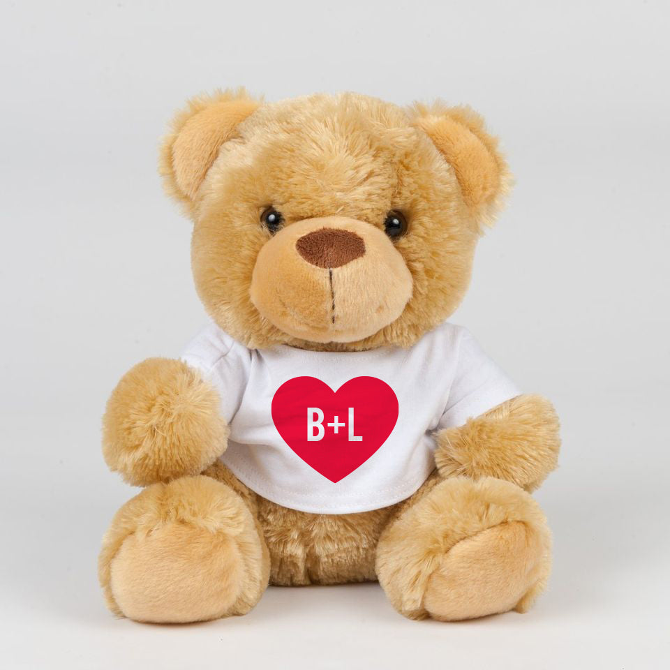 Personalised Heart Teddy With Initials - Large - Custom Gifts
