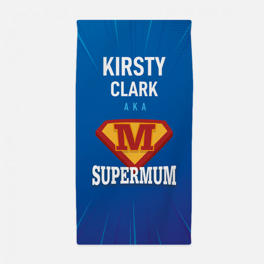 Supermum Beach Towel Dark Blue with logo - Personalise with Name