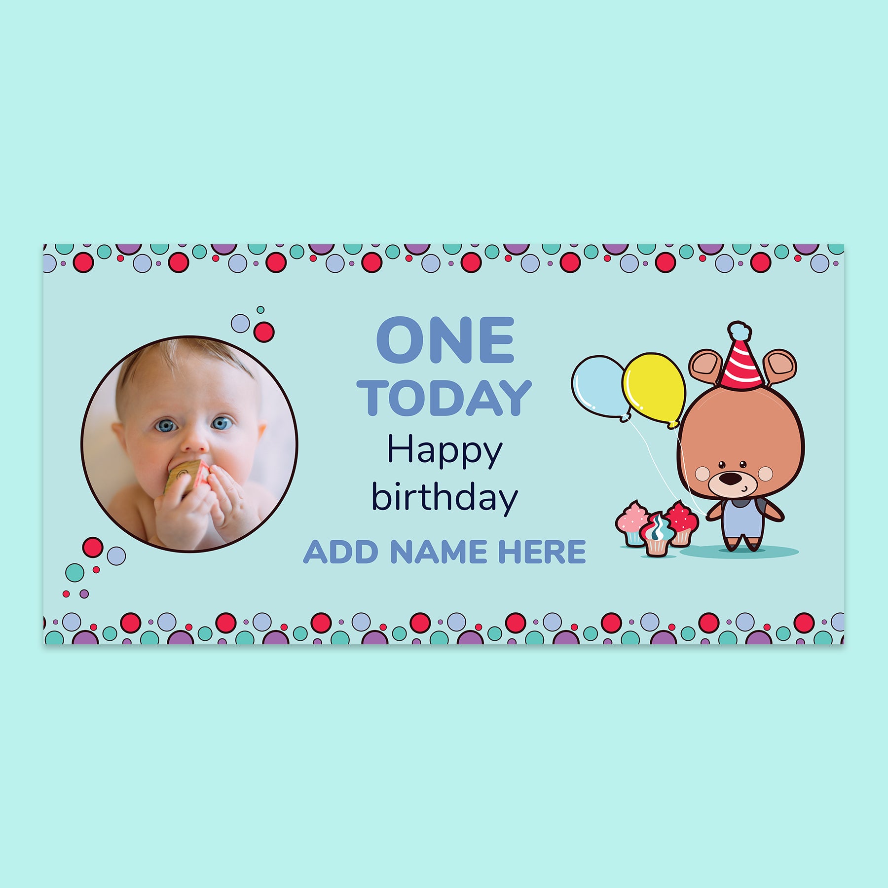 Age 1 Birthday Banner 150cm x 75cm (Fabric)