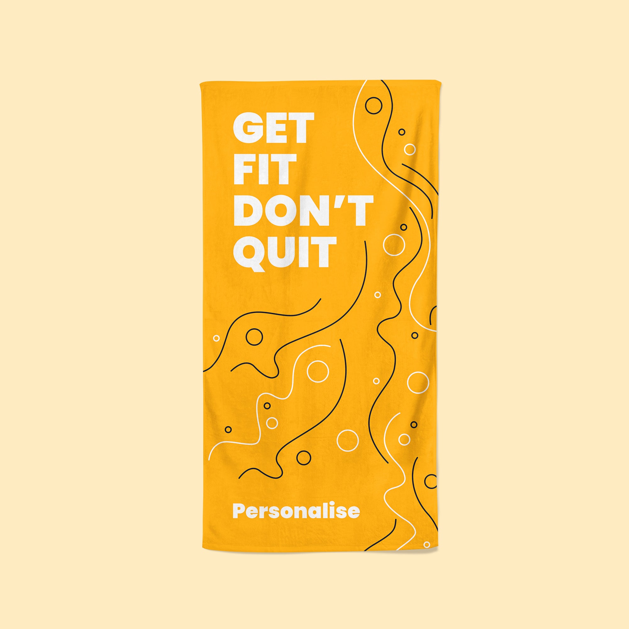 Personalised Orange Gym Towel - Get Fit Dont Quit!