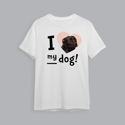 Photo Upload T-Shirt I Love My Dog