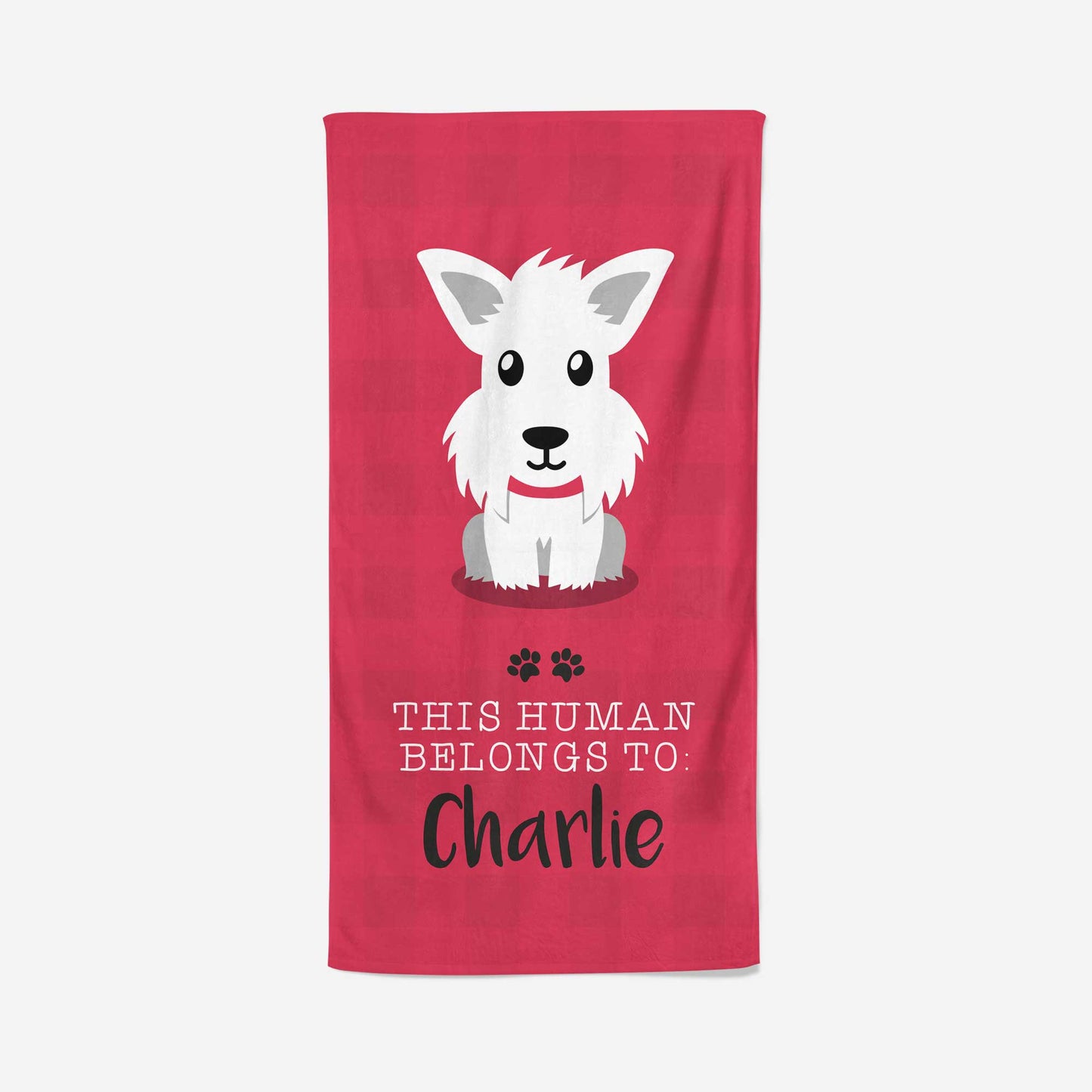 Personalised Westie Towel - Owner