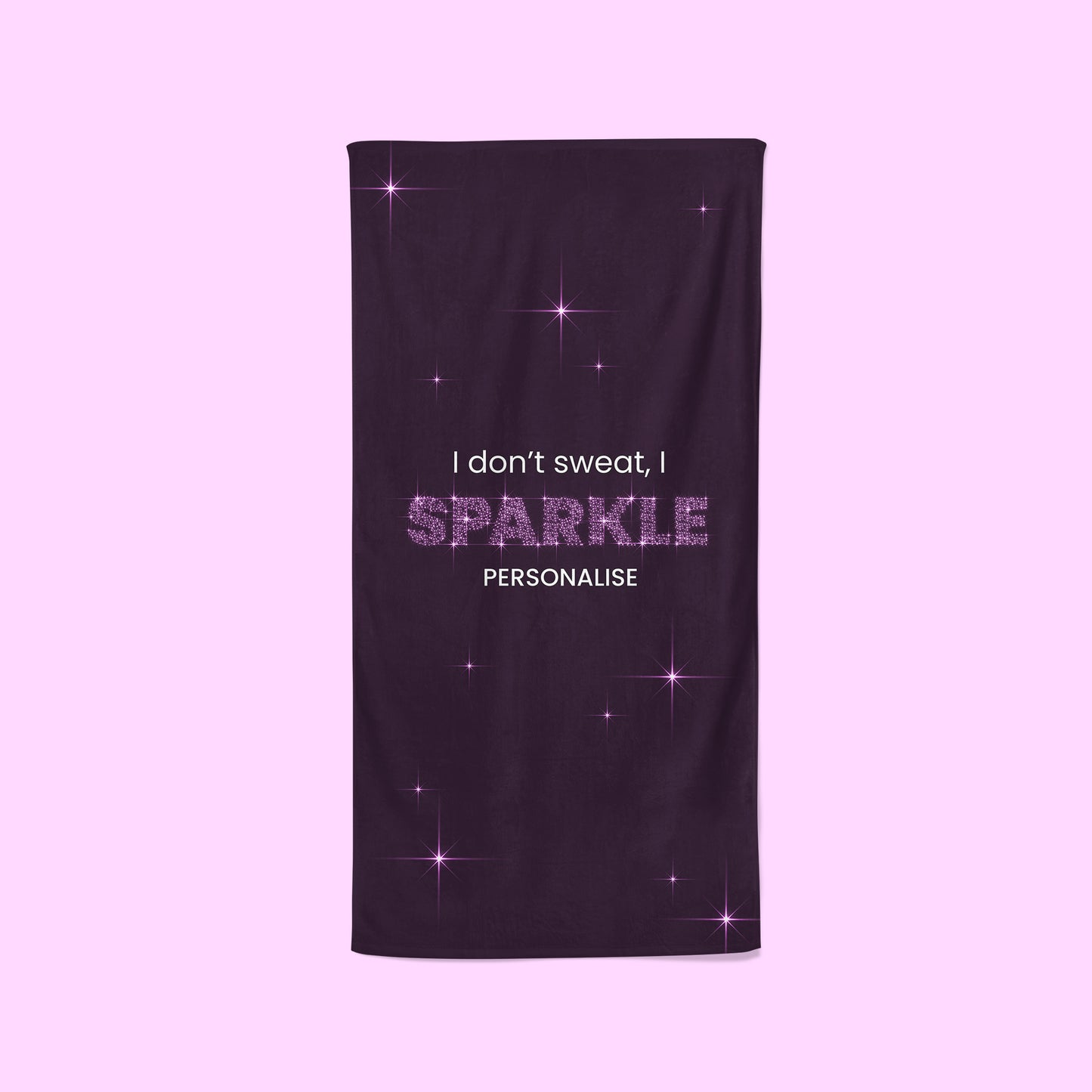 Personalised Purple Gym Towel - I Dont Sweat, I Sparkle