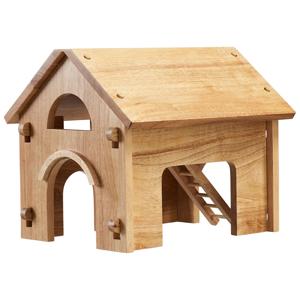 Personalised Wooden deluxe farm barn playset with natural wood characters