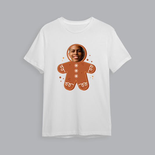 Gingerbread Man Add Your Face T-Shirt - White