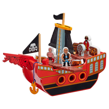 Personalised Wooden pirate ship playset