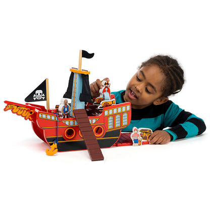 Personalised Wooden pirate ship playset