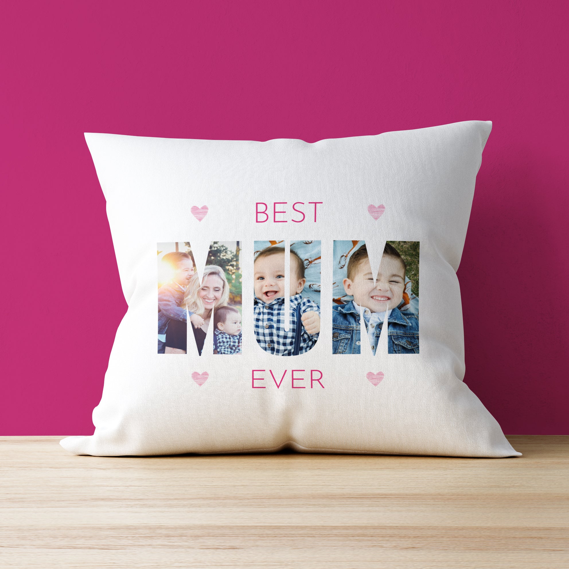 Best Mum Ever Letters Photo Upload Cushion