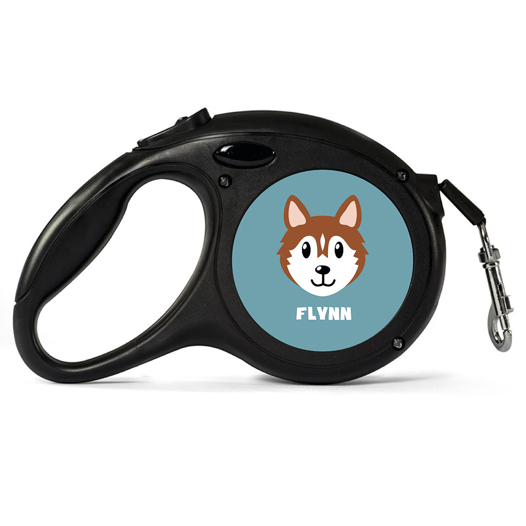 Cartoon Brown Husky Dog Lead - Large