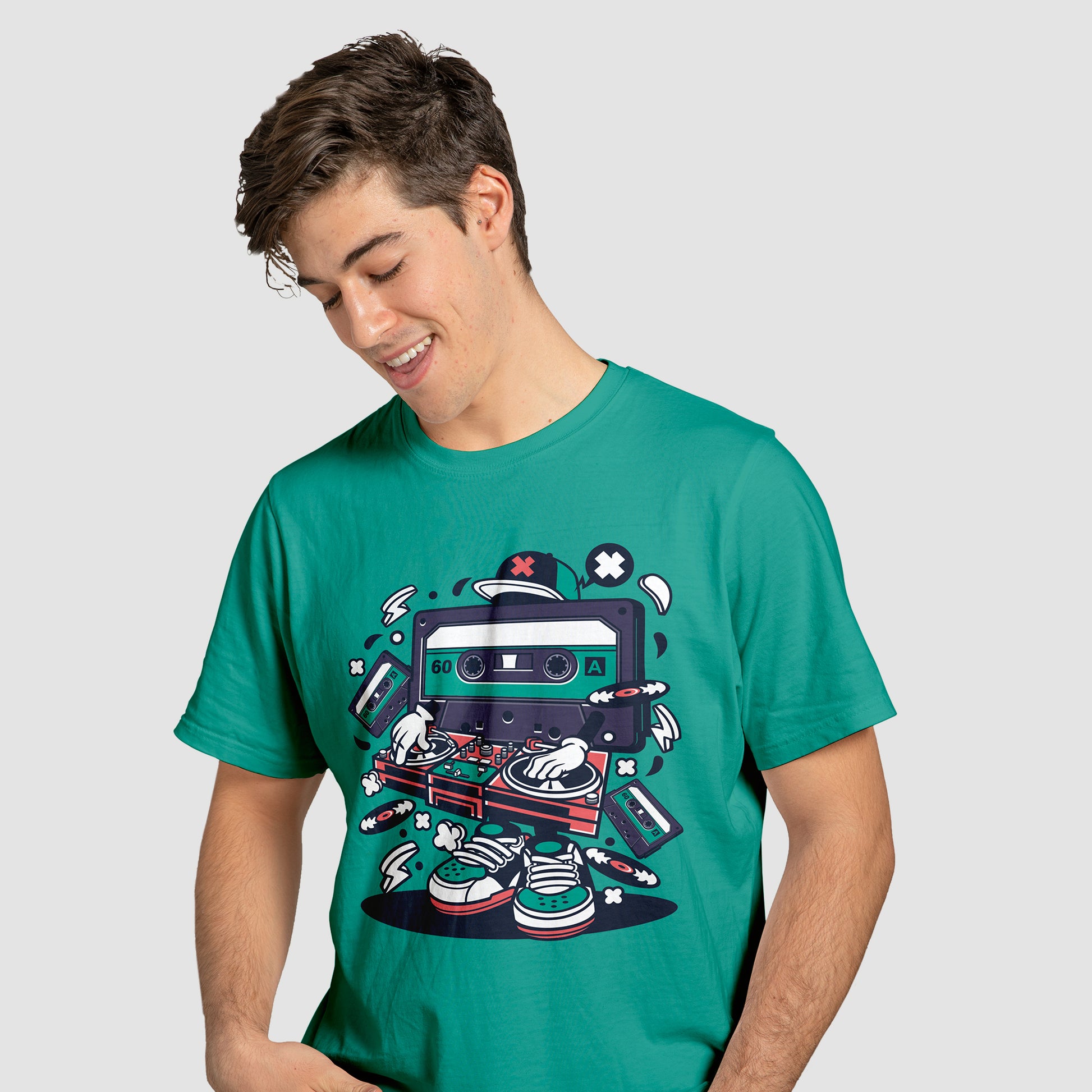 Cartoon DJ Cassette - T-Shirt - Custom Gifts 