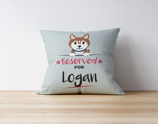 Personalised Dog Cushion - Brown Husky