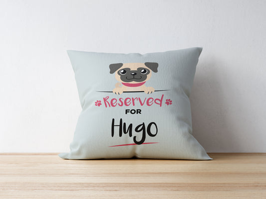 Personalised Dog Cushion - Fawn Pug