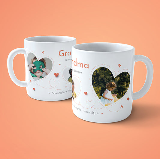 Personalised Photo Mug - Grandma Heart