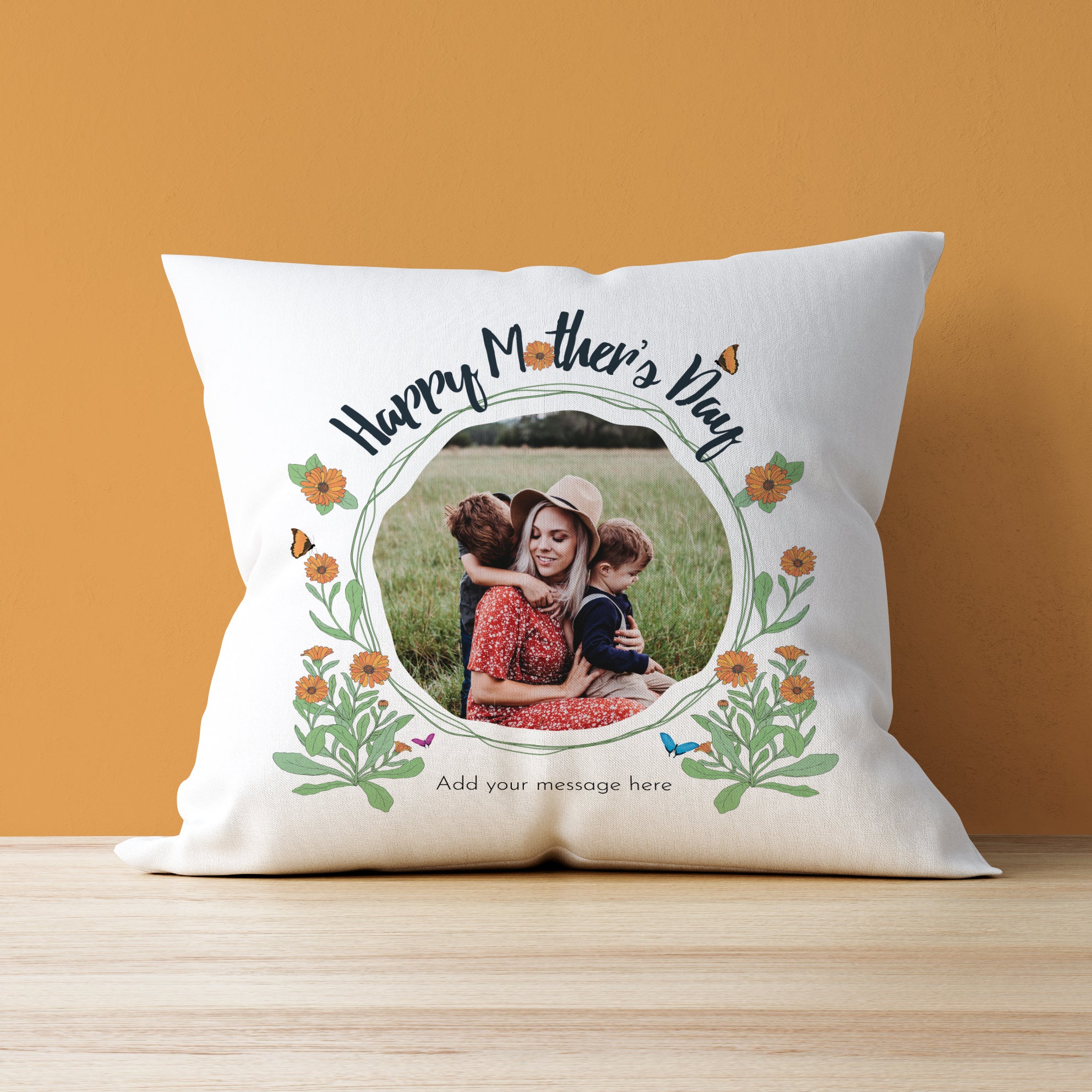 Happy Mother's Day Poppies - Photo Upload Cushion
