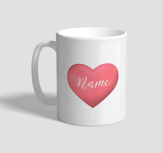 Personalised Valentines Mug - Heart