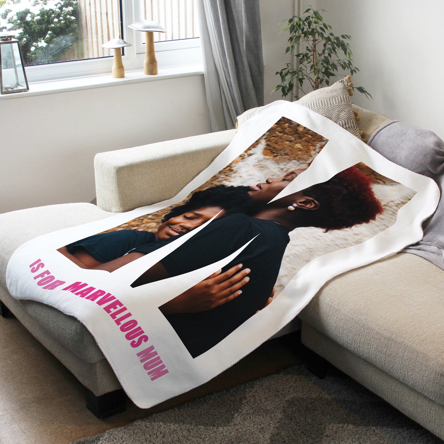M is for Marvellous Mum - Personalised Photo Blanket