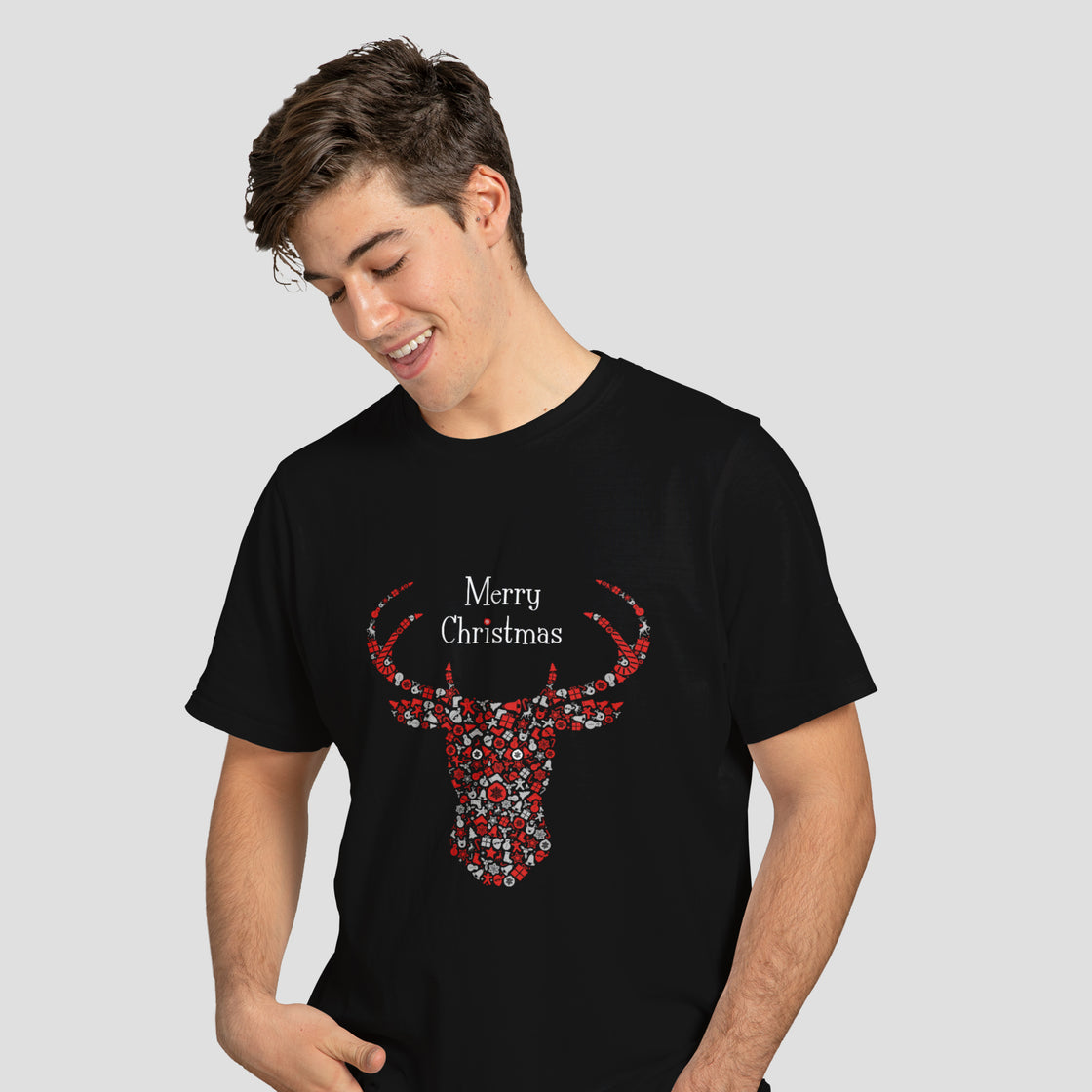 Merry Christmas Reindeer - T-Shirt - Custom Gifts 
