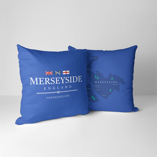 Personalised County Cushion - Merseyside