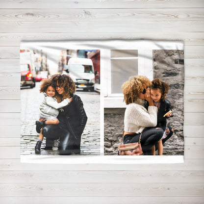 Two Vertical Photo Large Teddy Fleece Blanket