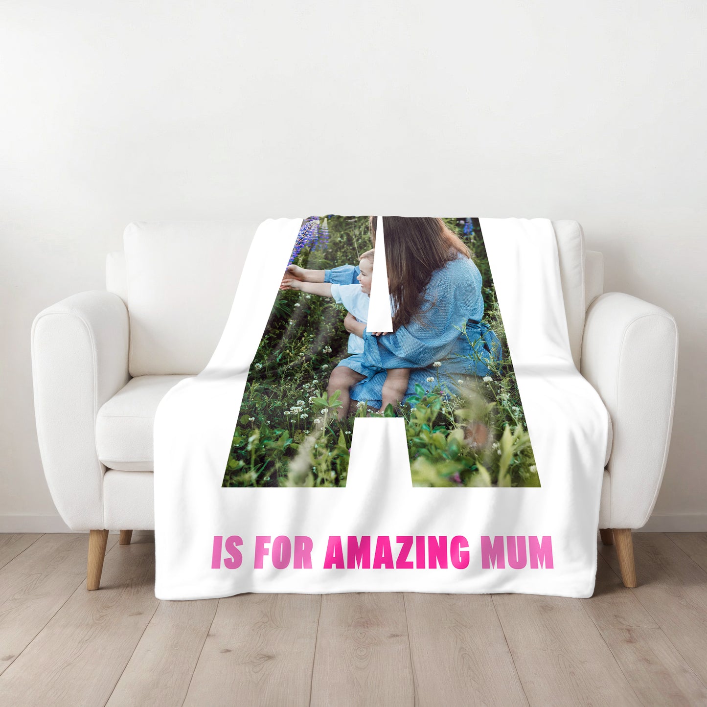 A Is For Amazing Mum Photo Medium Teddy Fleece Blanket