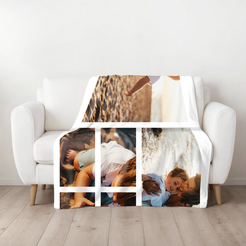 Three Photo Tiled Medium Teddy Fleece Blanket