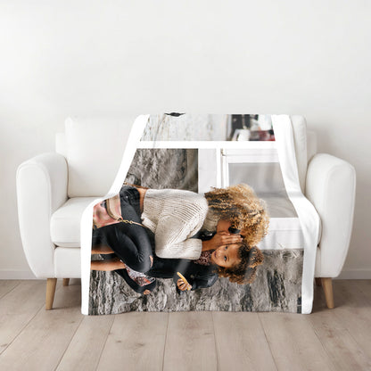 Two Vertical Photo Large Teddy Fleece Blanket