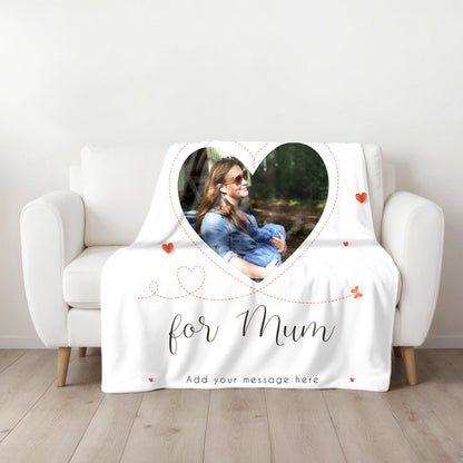 Personalised Photo Medium Teddy Fleece Blanket - Reserved For Mum