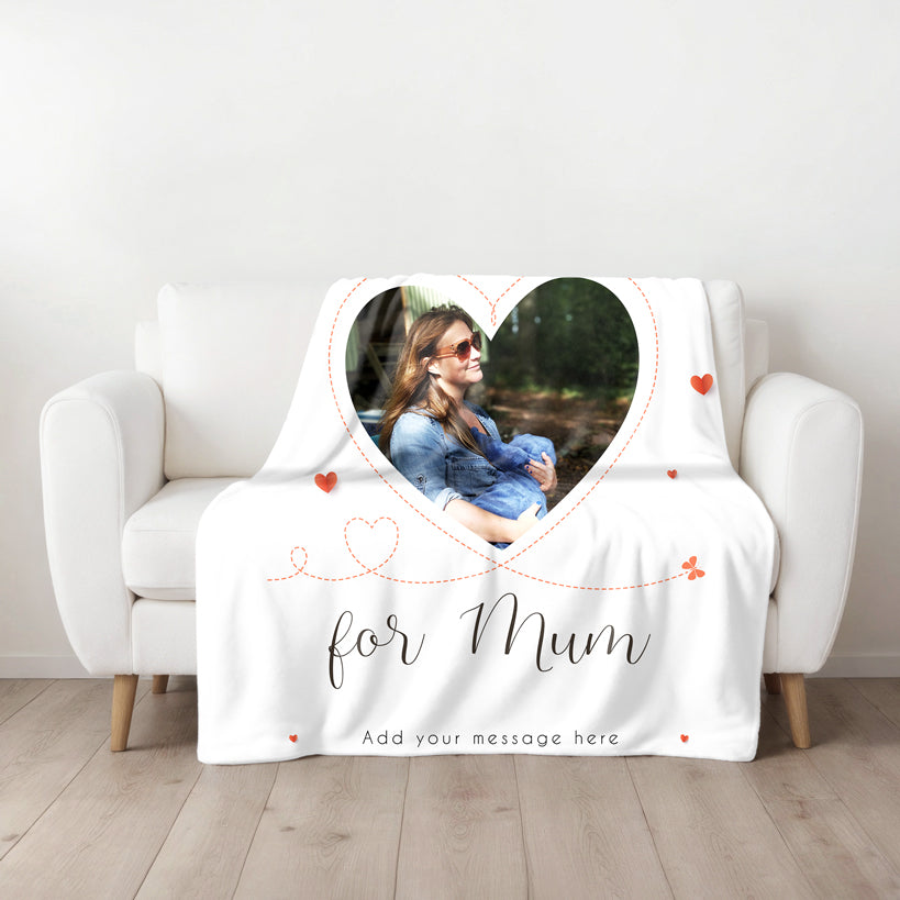 Personalised Photo Large Teddy Fleece Blanket - Reserved For Mum