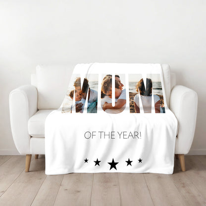 Mum Of The Year Photo Medium Teddy Fleece Blanket