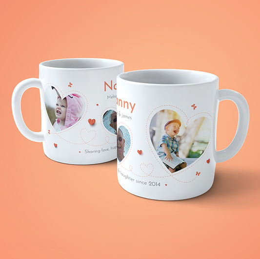 Personalised Photo Mug - Nanny Hearts
