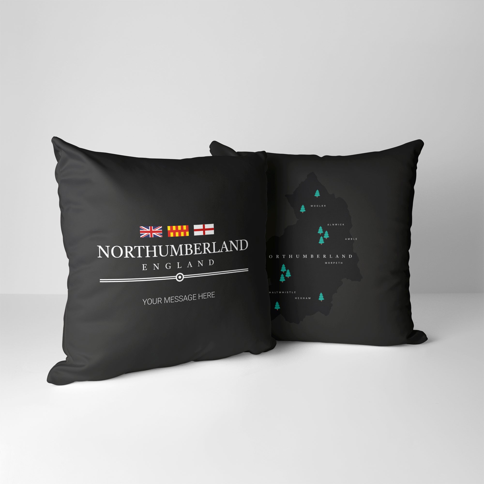 Personalised County Cushion - Northumberland