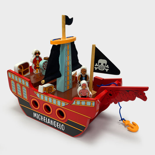 Personalised Wooden pirate ship playset