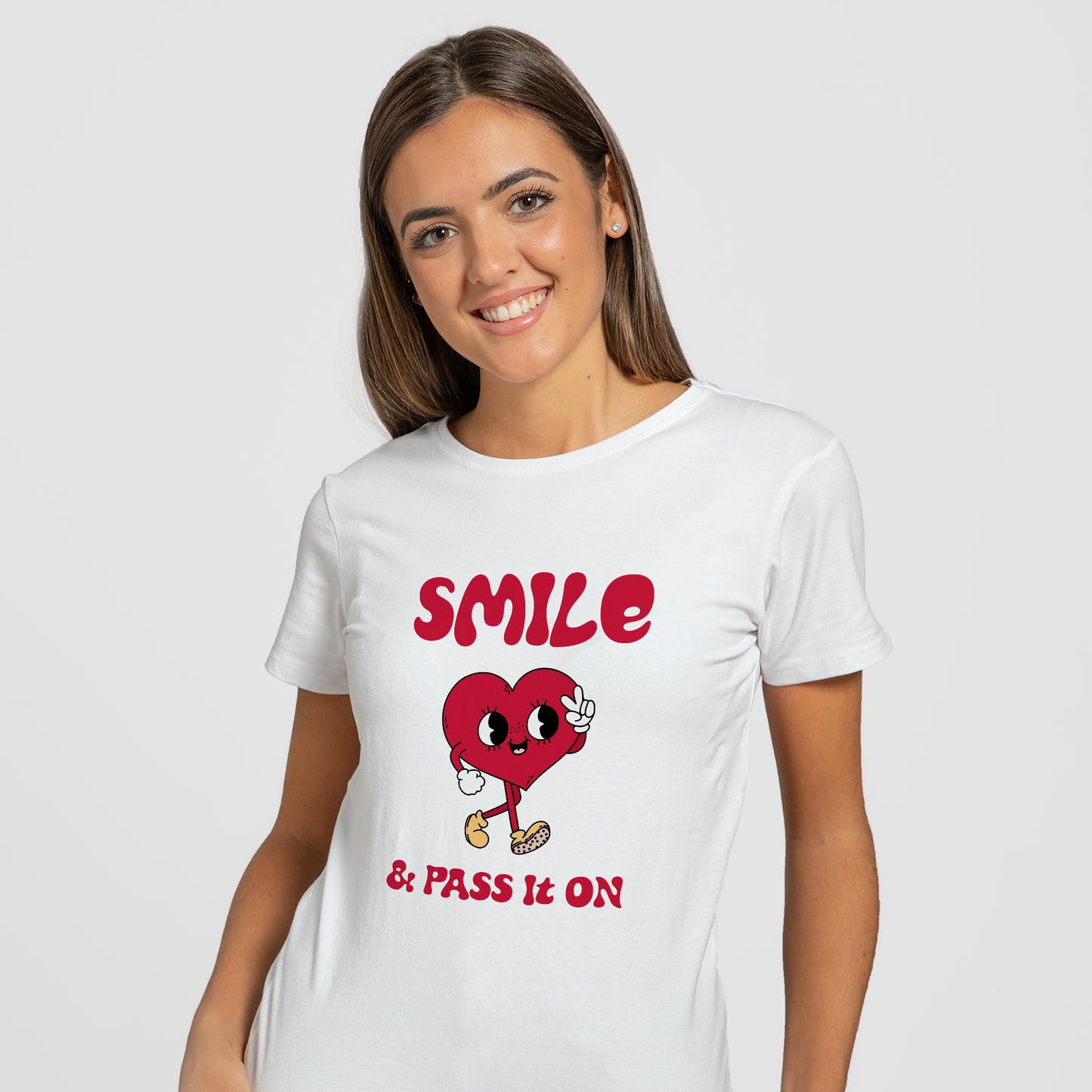 Smile & Pass It On Heart - T-Shirt