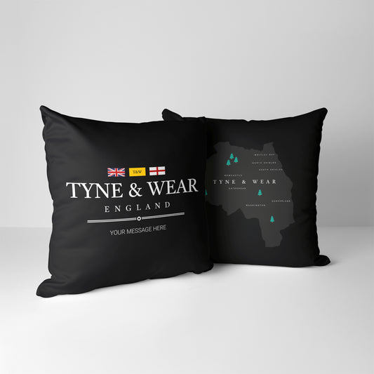 Personalised County Cushion - Tyne and Wear