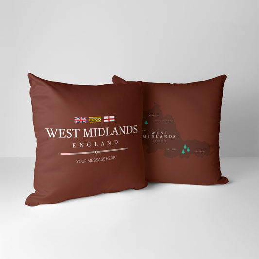 Personalised County Cushion - West Midlands