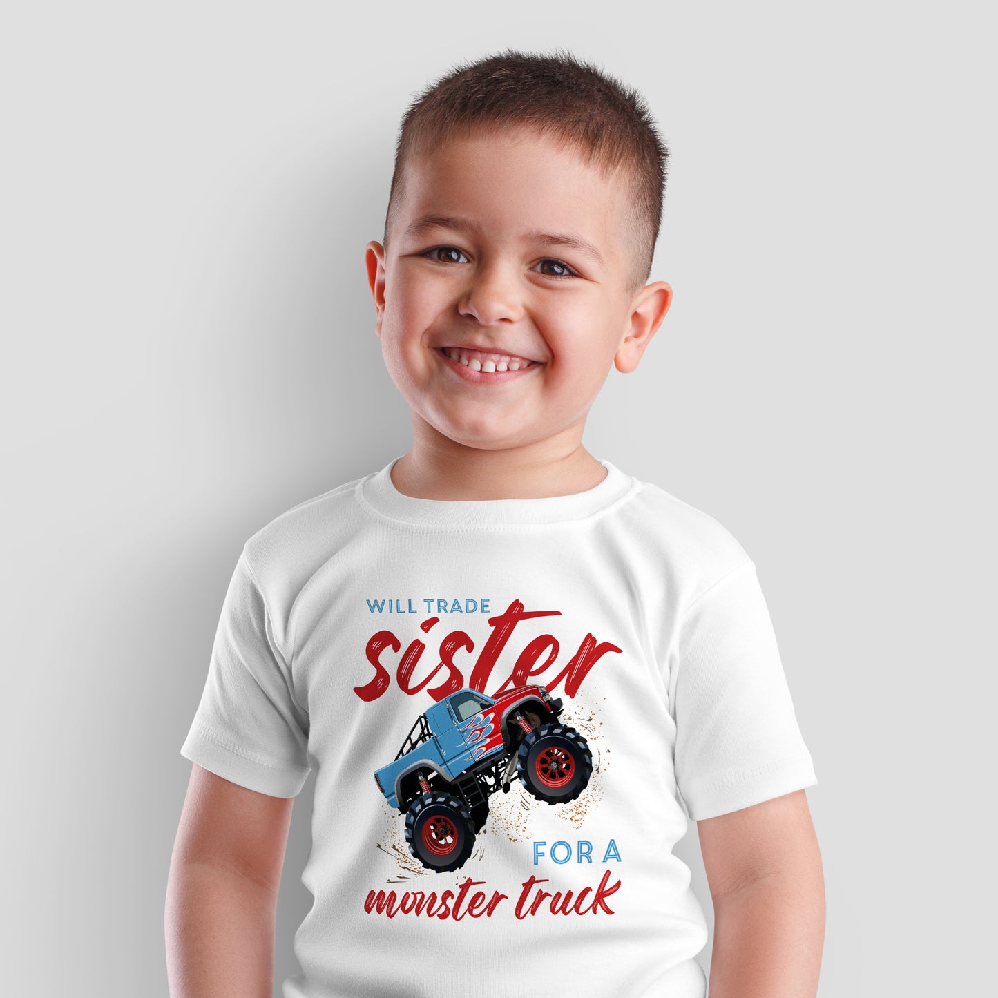 Will Trade Sister For a Monster Truck - Kids T-Shirt