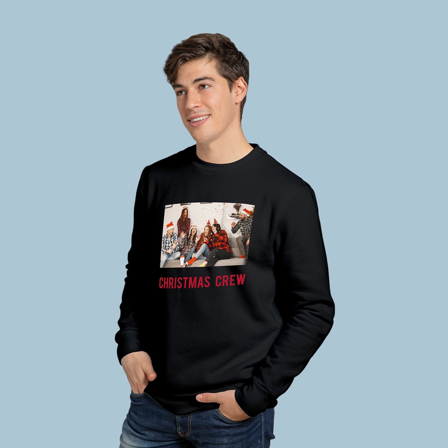 Photo Upload Christmas Jumper - Christmas Crew (Black)