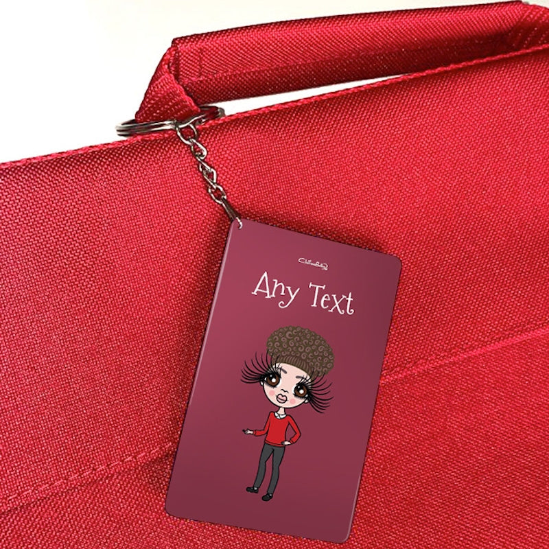 ClaireaBella Girls Personalised Burgundy Keyring - Image 4