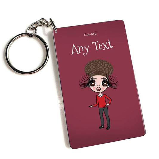 ClaireaBella Girls Personalised Burgundy Keyring - Image 2