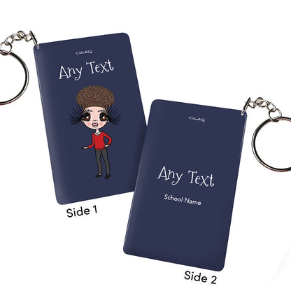 ClaireaBella Girls Personalised Navy Keyring - Image 1