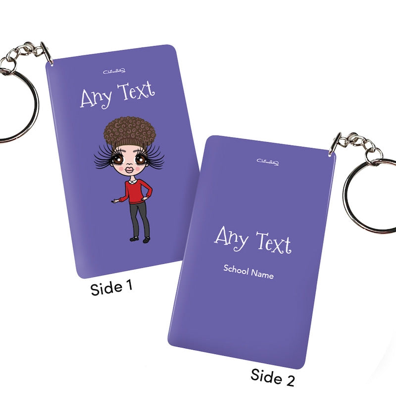 ClaireaBella Girls Personalised Purple Keyring - Image 1